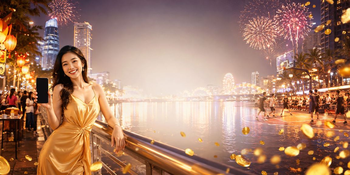 Chợ đêm Đà Nẵng rực sáng, người trẻ xem bóng rổ và theo dõi kèo thể thao trên điện thoại