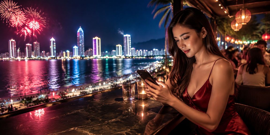Người dùng tại Vũng Tàu ngồi cà phê buổi sáng và kiểm tra kèo thể thao trên điện thoại